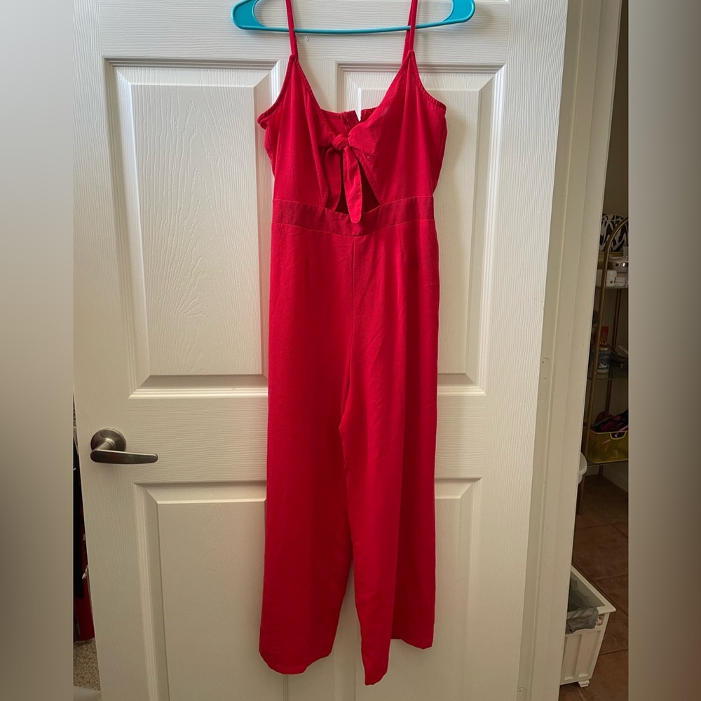 H&M red jumpsuit